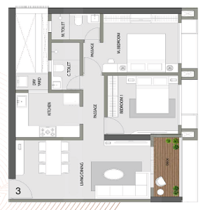 Anchor Point Malad West 2BHK Floor Plan